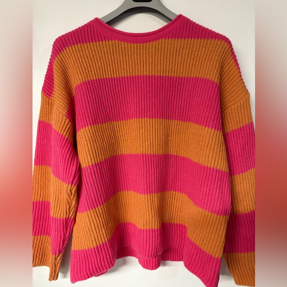 Striped Pink and Orange Women's Sweater